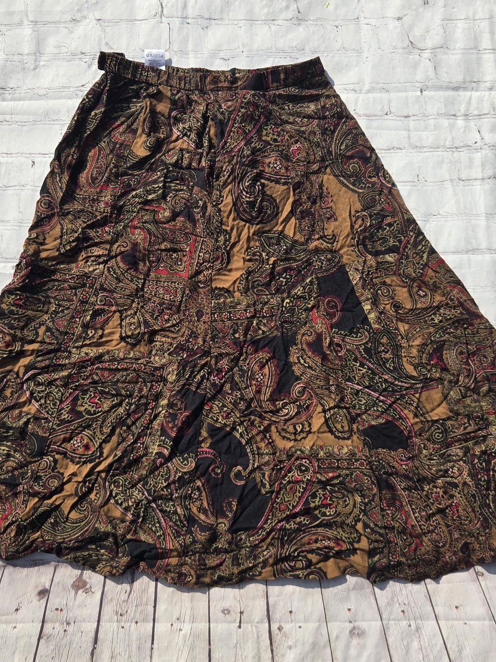 Koret Paisley Maxi Skirt in Brown, Black and Red